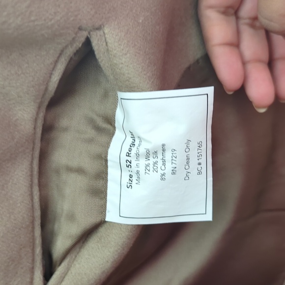 Pronto Uomo Couture Tan 72% Wool And Cashmere Sport Coat - Picture 8 of 8